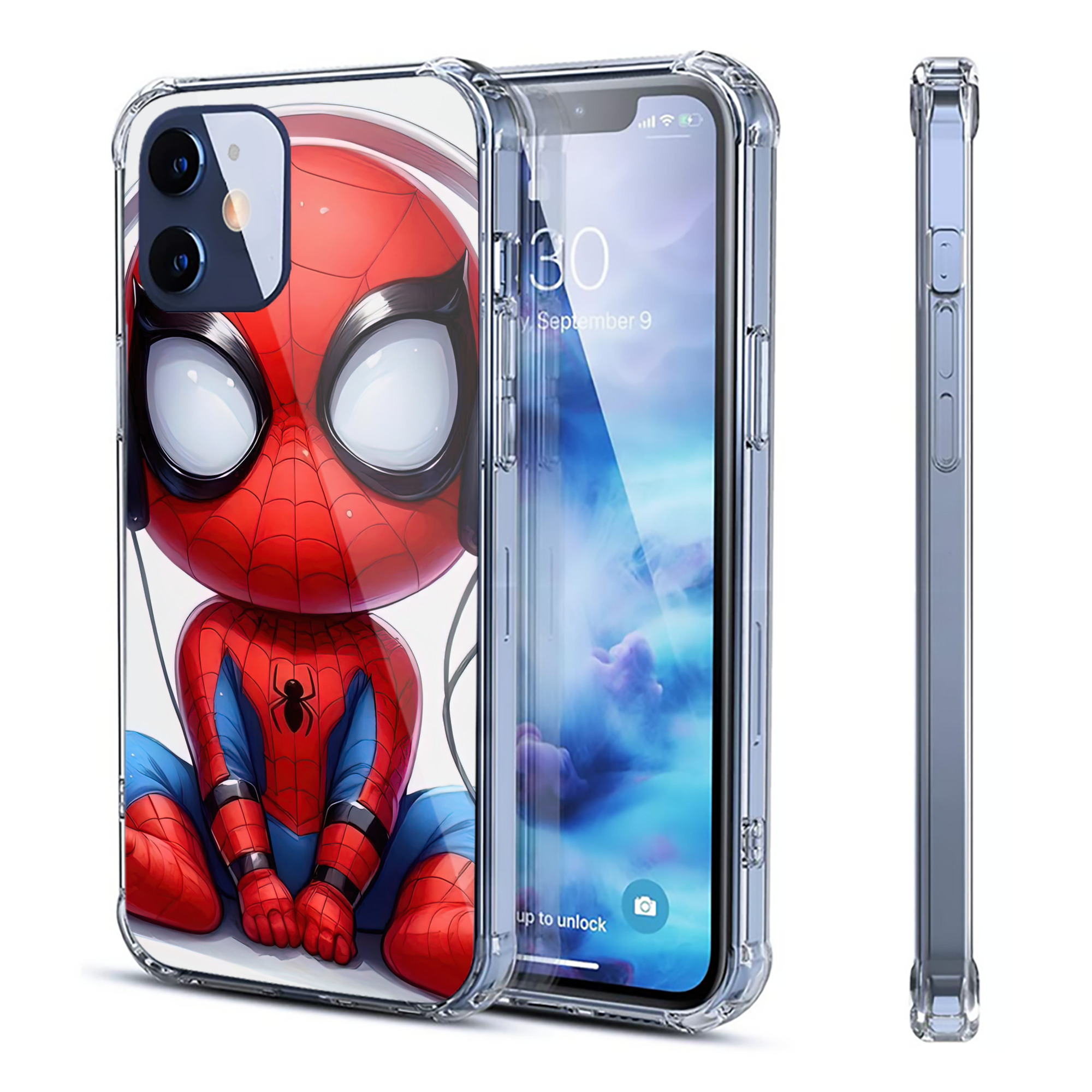 （画像用） Spider Man スパイダーマン 【iPhone 12シリーズ対応】透明スマホケース（クリアソフトケース）